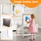 Kids Art Table and Chair Set with Whiteboard Chalkboard Easel Storage and Paper Roll for Drawing